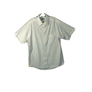 David Taylor 15-1/2 Large White Short Sleeve Dress Shirt